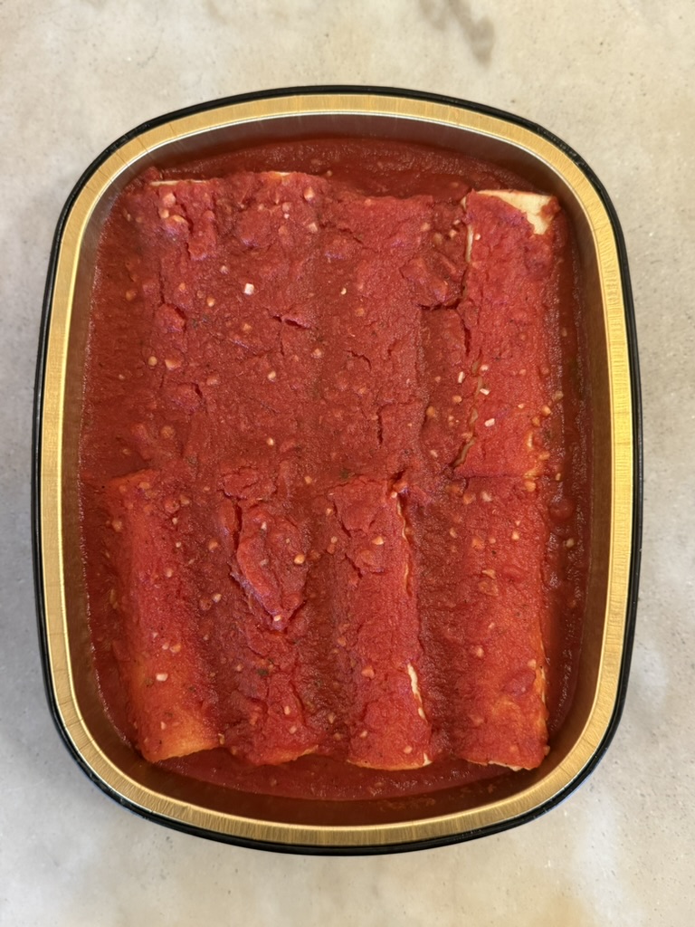 Home 26 Spinach Manicotti in Sauce