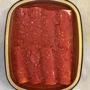 Frozen Cheese Manicotti in Sauce