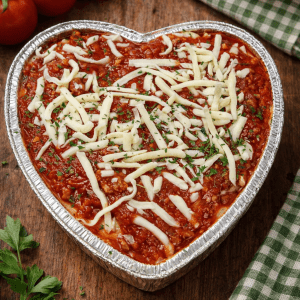 Meat & Cheese Lasagna- Heart Shaped
